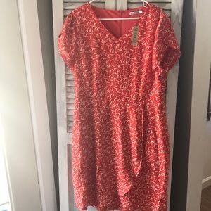 NWT Mikarose Orange Bird Print Plus Size Dress